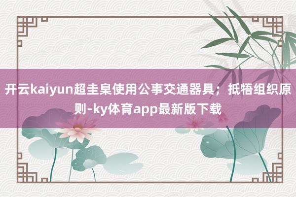 开云kaiyun超圭臬使用公事交通器具；抵牾组织原则-ky体育app最新版下载
