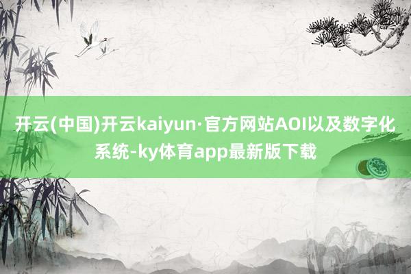 开云(中国)开云kaiyun·官方网站AOI以及数字化系统-ky体育app最新版下载