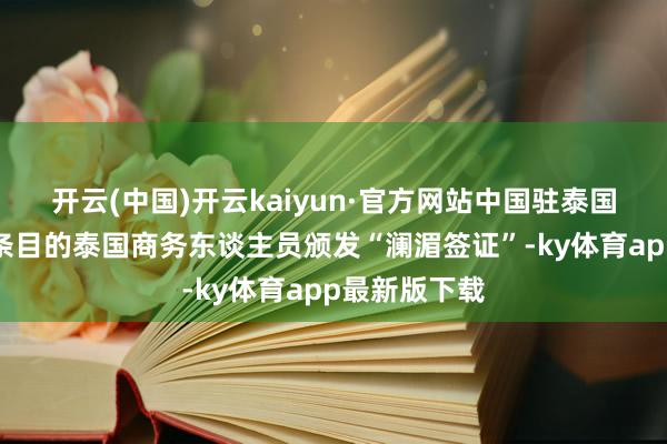 开云(中国)开云kaiyun·官方网站中国驻泰国使馆向合适条目的泰国商务东谈主员颁发“澜湄签证”-k