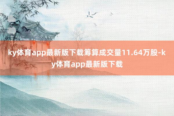 ky体育app最新版下载筹算成交量11.64万股-ky体育app最新版下载