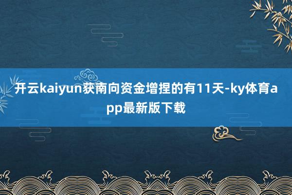 开云kaiyun获南向资金增捏的有11天-ky体育app最新版下载