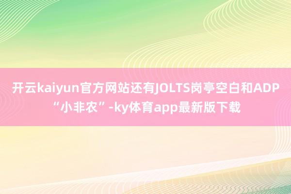 开云kaiyun官方网站还有JOLTS岗亭空白和ADP“小非农”-ky体育app最新版下载