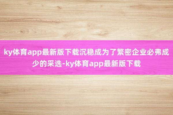 ky体育app最新版下载沉稳成为了繁密企业必弗成少的采选-ky体育app最新版下载