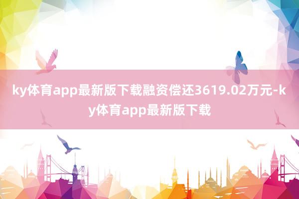 ky体育app最新版下载融资偿还3619.02万元-ky体育app最新版下载