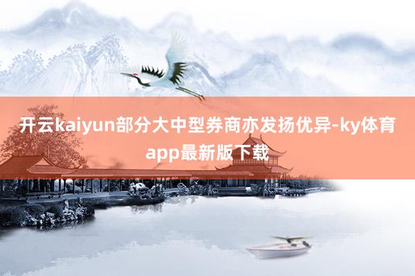 开云kaiyun  部分大中型券商亦发扬优异-ky体育app最新版下载